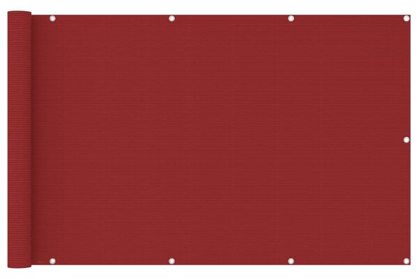Balkongskärm röd 120x600 cm HDPE