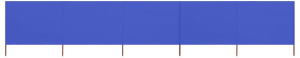 Vindskydd 5 paneler tyg 600x120 cm azurblå