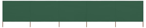 Vindskydd 5 paneler tyg 600x80 cm grön