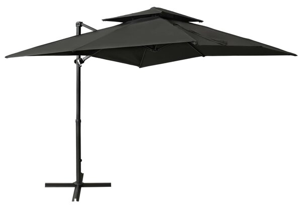 Frihängande parasoll med ventilation 250x250 cm antracit