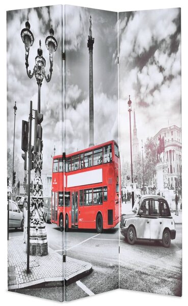 Vikbar rumsavdelare Londonbuss 120x170 cm svart/vit