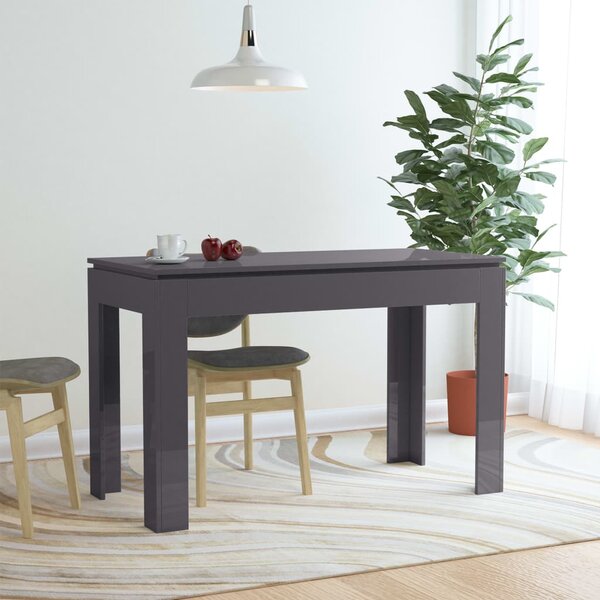 Matbord grå högglans 120x60x75 cm konstruerat trä