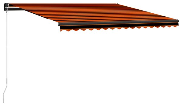 Markis manuellt infällbar 400x300 cm orange och brun