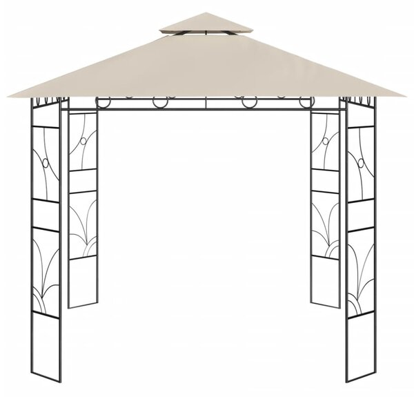 Paviljong 3x3x2,7 m gräddvit 160 g/m²