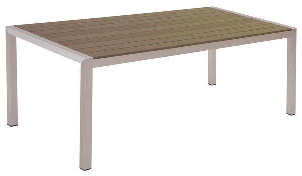 Brunt Trädgårdsbord för 6 personer med Anodiserad Aluminium 180 x 90 cm i Modern Stil Beliani