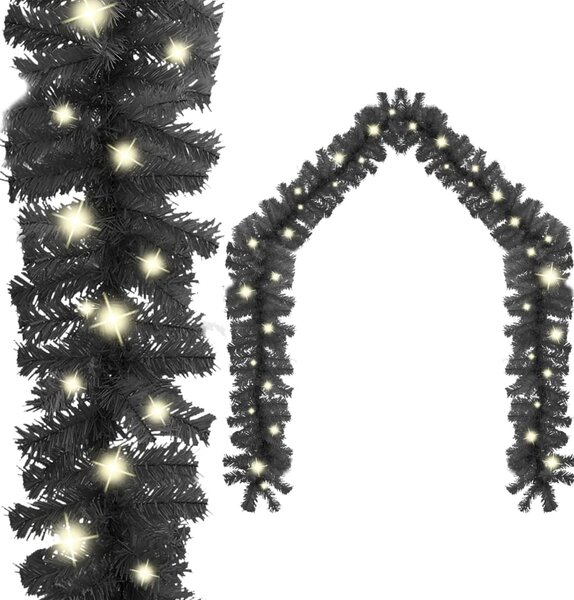 Julgirlang med LED-lampor 20 m svart