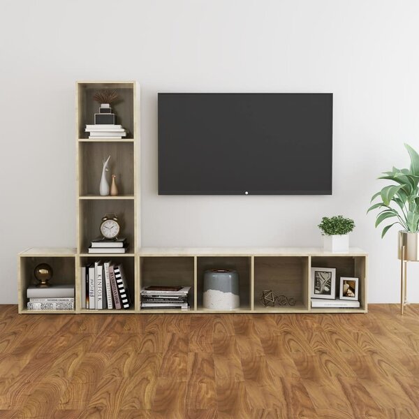 TV-skåp 3 delar sonoma-ek konstruerat trä