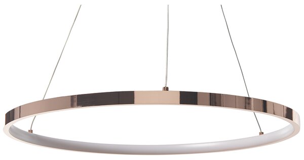 Hängande Lampa Roséguld Aluminium 50 cm Integrerad LED-ring Modern Glamour Beliani