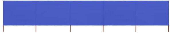 Vindskydd 5 paneler tyg 600x80 cm azurblå
