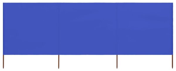 Vindskydd 3 paneler tyg 400x80 cm azurblå