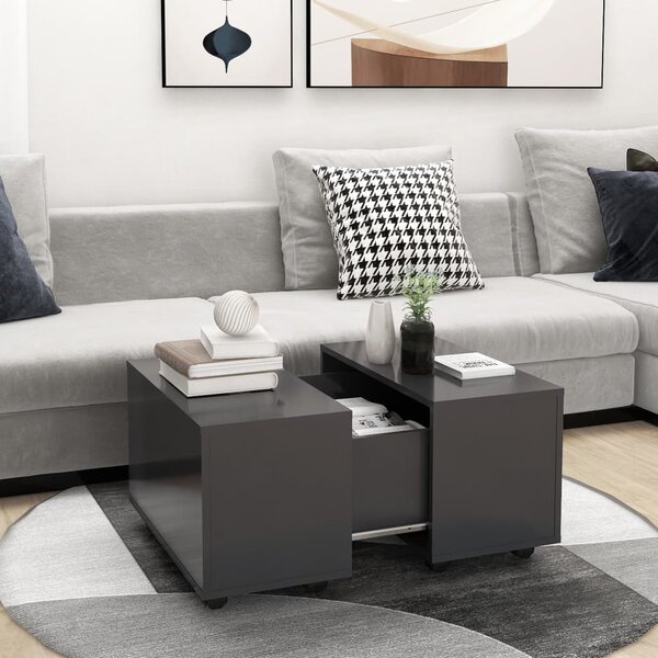 Soffbord grå 60x60x38 cm spånskiva