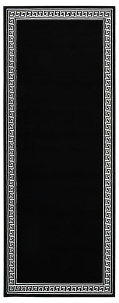 Gångmatta svart BCF med motivbård 100x300 cm