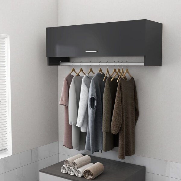 Garderob grå 100x32,5x35 cm spånskiva