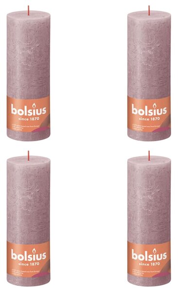 Bolsius Rustika blockljus 4-pack 190x68 mm askrosa