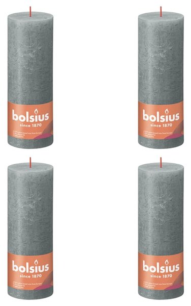 Bolsius Rustika blockljus 4-pack 190x68 mm eukalyptusgrön