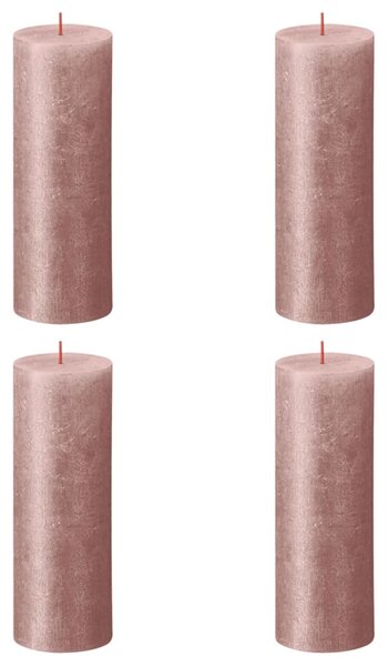 Bolsius Blockljus Shimmer 4-pack 190x68 mm rosa
