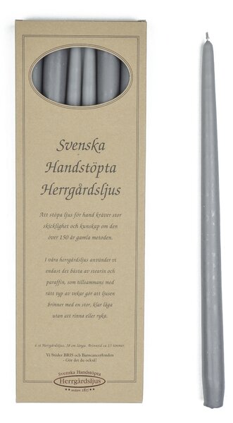 Ljus Herrgård 38 cm 6-pack grå