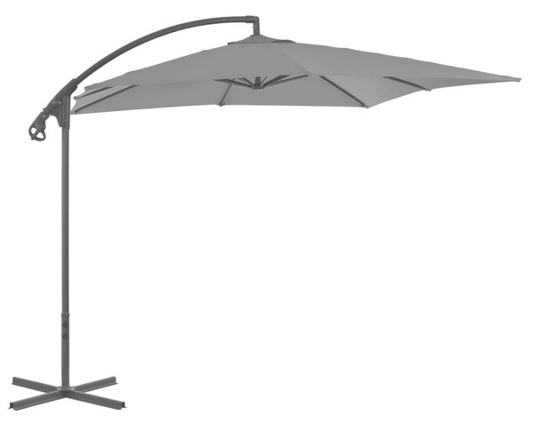 Frihängande parasoll med stålstång 250x250 cm antracit