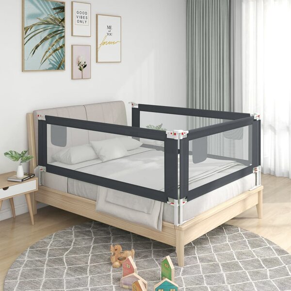 Sängskena för barn mörkgrå 100x25 cm tyg