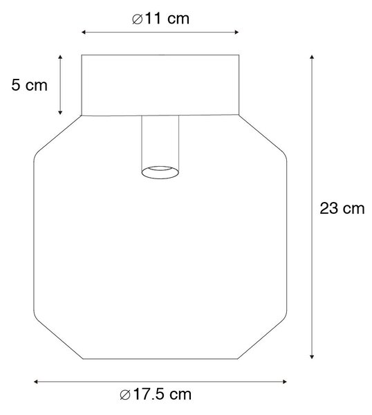 Modern taklampa svart med rökglas - Stiklo