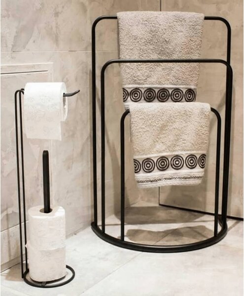 Bathroom Solutions Handdukshängare stående 49,5x75 cm metall svart