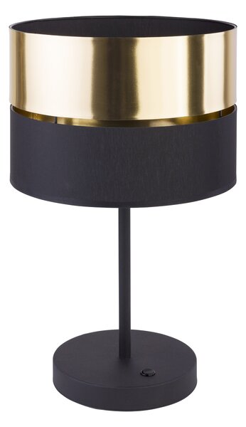 TK Hilton bordslampa - guldmetall och svart tyg