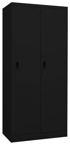 Garderob svart 80x50x180 cm stål