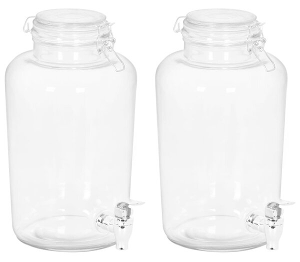 Glasbehållare med tappkran 2 st 4000 ml glas