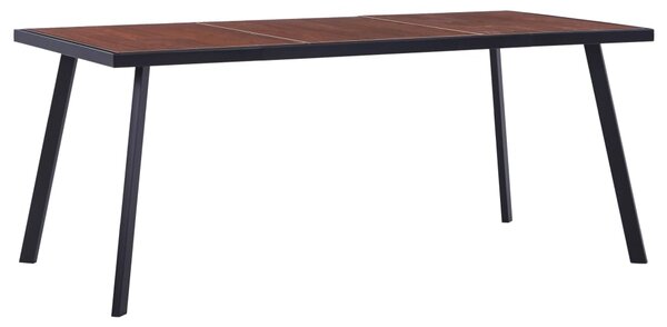 Matbord mörkt trä och svart 180x90x75 cm MDF