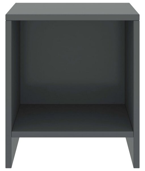 Sängbord mörkgrå 35x30x40 cm massiv furu - Grå