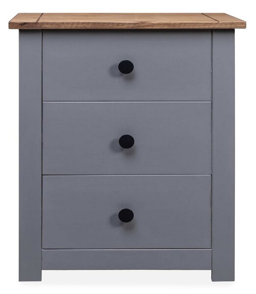 Sängbord grå 46x40x57 cm furu panama - Grå