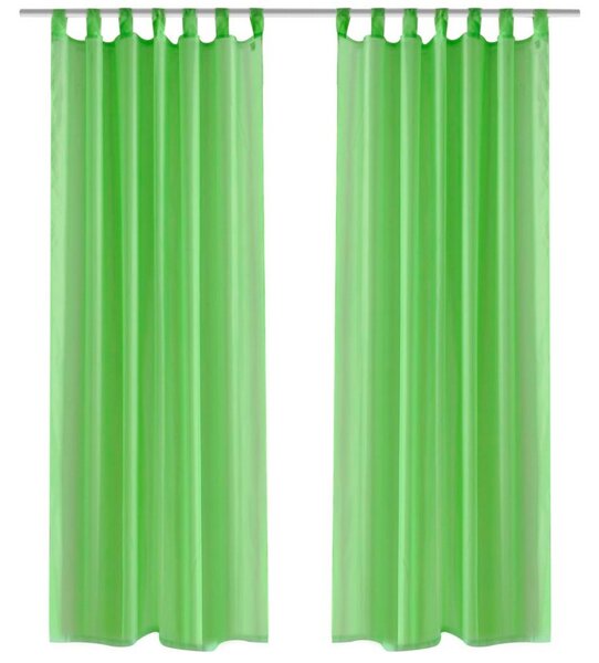 Genomskinlig gardin 140x225 cm 2-pack Apple Green - Grön