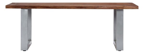 Soffbord med levande kanter 115x60x40 cm massivt akaciaträ - Brun