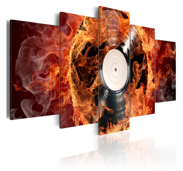 Tavla Vinyl On Fire 100x50 - Artgeist sp. z o. o