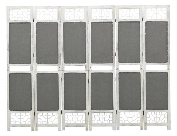 Rumsavdelare 6 paneler grå 210x165 cm tyg - Grå