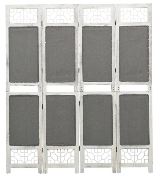 Rumsavdelare 4 paneler grå 140x165 cm tyg - Grå