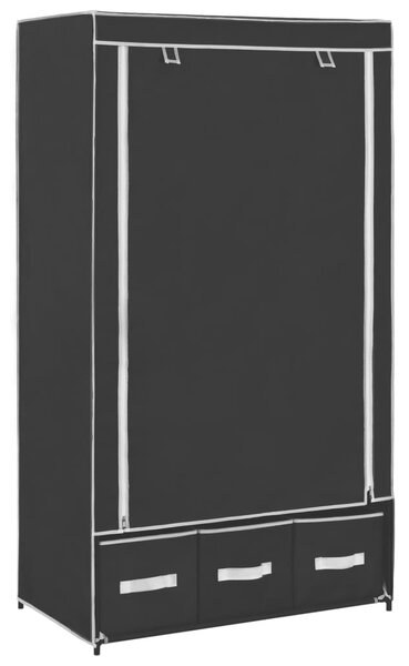 Garderob svart 87x49x159 cm tyg