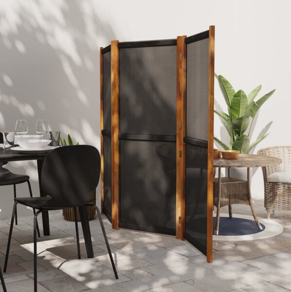 Rumsavdelare 3 paneler svart 210x180 cm - Svart