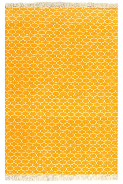 Kelimmatta bomull 120x180 cm med mönster gul
