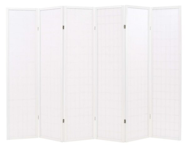 Rumsavdelare med 6 paneler japansk stil 240x170 cm vit - Vit