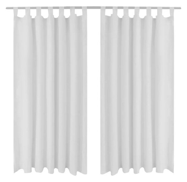 2-pack gardiner med öglor i vit microsatin 140x175 cm - Vit