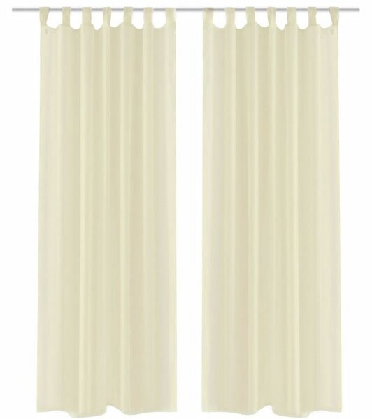 Genomskinlig gardin 140x245 cm 2-pack Beige Creme -