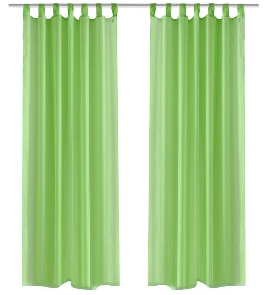 Genomskinlig gardin 140x175 cm 2-pack Apple Green - Grön