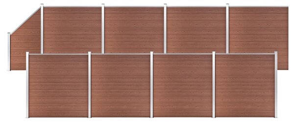 WPC-staketpanel 8 fyrkantig + 1 vinklad 1484x186 cm brun