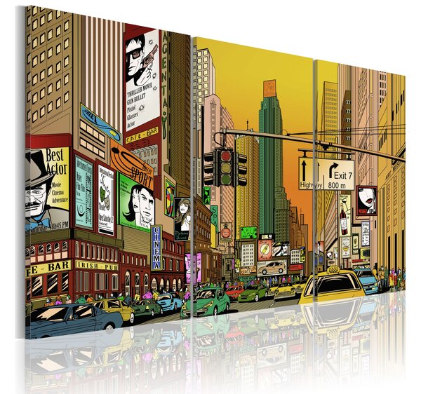 Tavla Cartoon Nyc 60x40 - Artgeist sp. z o. o