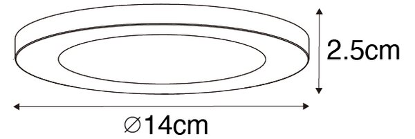 Infälld eller utanpåliggande spot vit 14 cm inkl LED 3 steg dimma för att värma - Trans