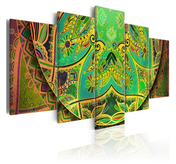 Tavla Mandala Green Energy 100x50 - Artgeist sp. z o. o