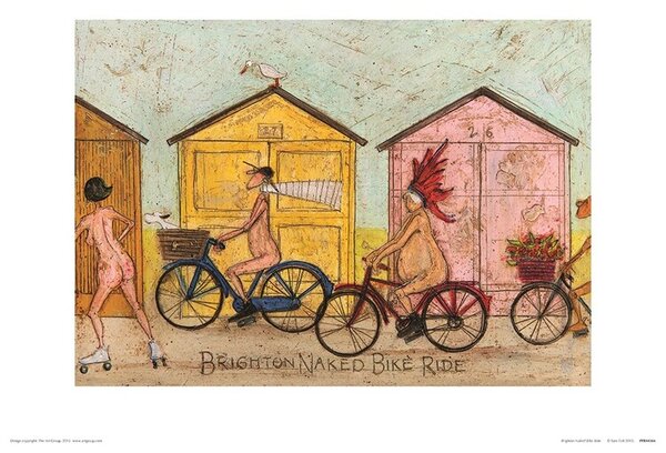 Konsttryck Sam Toft - Brighton Naked Bike Ride, Sam Toft, (40 x 30 cm)