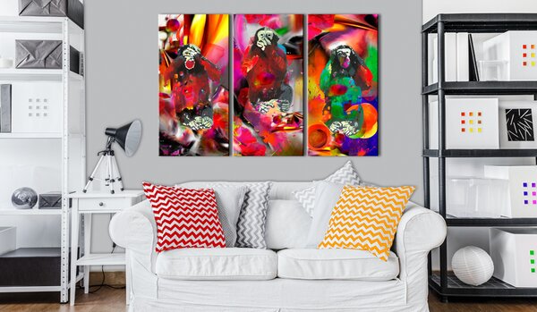 Tavla Crazy Monkeys triptych 90x60 - Artgeist sp. z o. o
