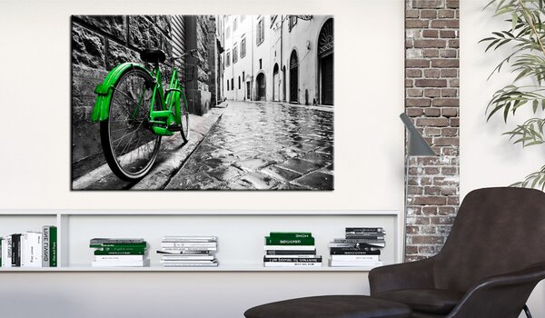 Tavla Vintage Green Bike 60x40 - Artgeist sp. z o. o